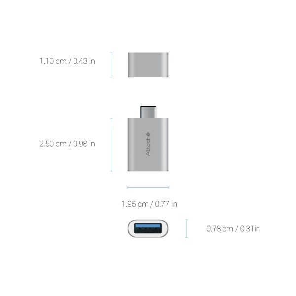 mbeat attache Aluminum USB 3.1/3.0 to USB Type C Adaptor - Image 6