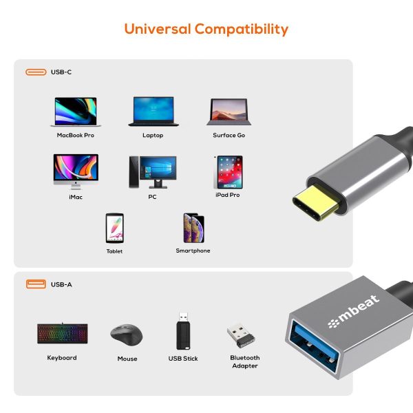 mbeat Tough Link USB-C to USB 3.0 Adapter with Cable - Space Grey - Image 5