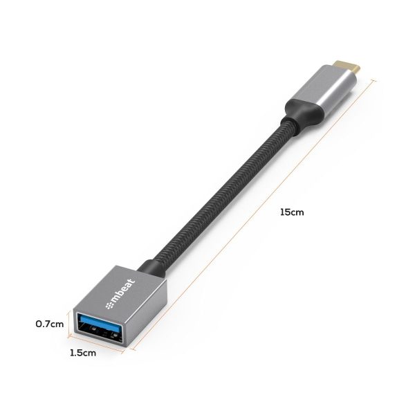 mbeat Tough Link USB-C to USB 3.0 Adapter with Cable - Space Grey - Image 7