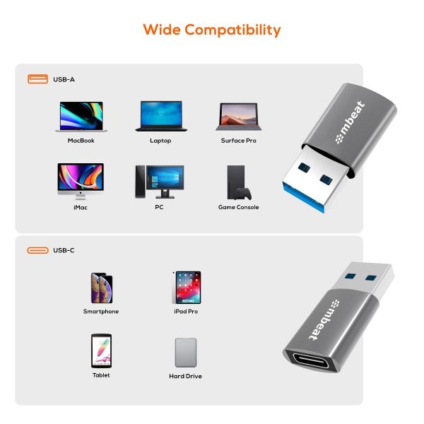 mbeat Elite USB 3.0 (Male) to USB-C (Female) Adapter - Space Grey - Image 6