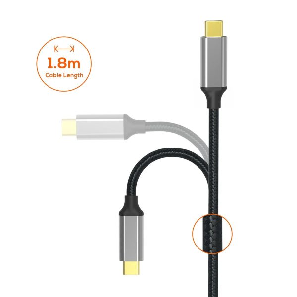 mbeat Tough Link 1.8m 4K USB-C to Display Port Cable - Space Grey - Image 6