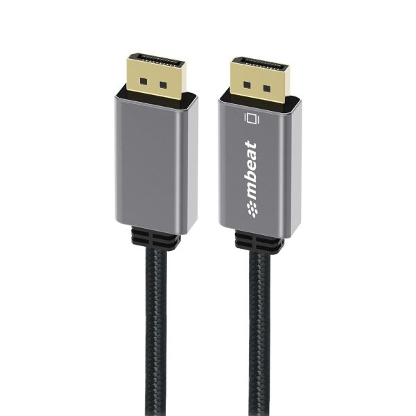 mbeat Tough Link 1.8m Display Port Cable v1.4 - Space Grey - Image 2