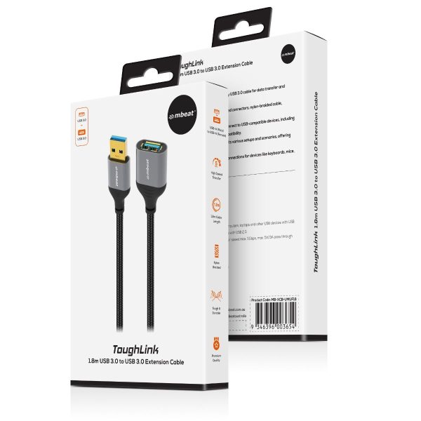 mbeat Tough Link 1.8m USB 3.0 to USB 3.0 Extension Cable - Image 5