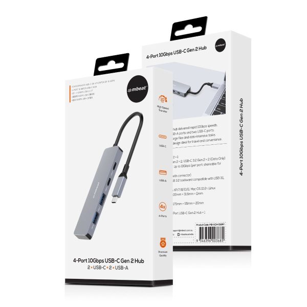 mbeat Elite 4-Port 10Gbps USB-C Gen 2 Hub (2A+2C) - Image 7