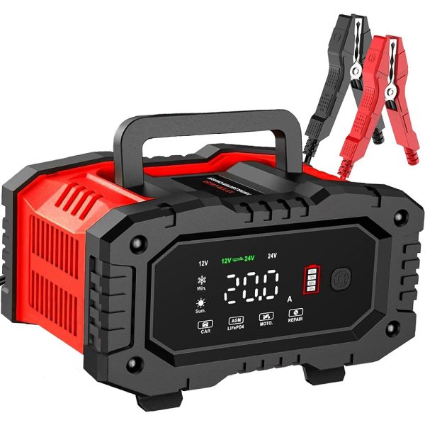 12V 20A/24V 10A Smart Car Battery Charger for Lead Acid LiFePo4 AGM Moto Battery - Image 4