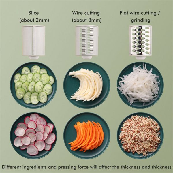 Kitchen Vegetable Food Manual Rotary Drum Grater Chopper Slicer Fruit Cutter - Image 3