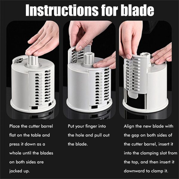 Kitchen Vegetable Food Manual Rotary Drum Grater Chopper Slicer Fruit Cutter - Image 6
