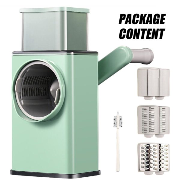 Kitchen Vegetable Food Manual Rotary Drum Grater Chopper Slicer Fruit Cutter - Image 8