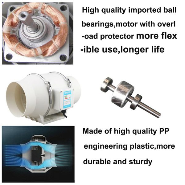 6'' Extractor Fan Duct Hydroponic Inline Exhaust Vent Industrial - Image 6