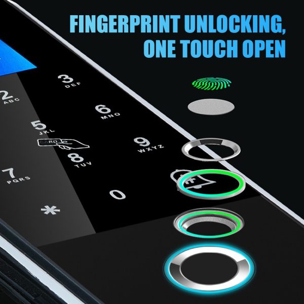 Smart Door Lock For Glass Door Fingerprint Lock Password APP Card for Frameless - Image 2