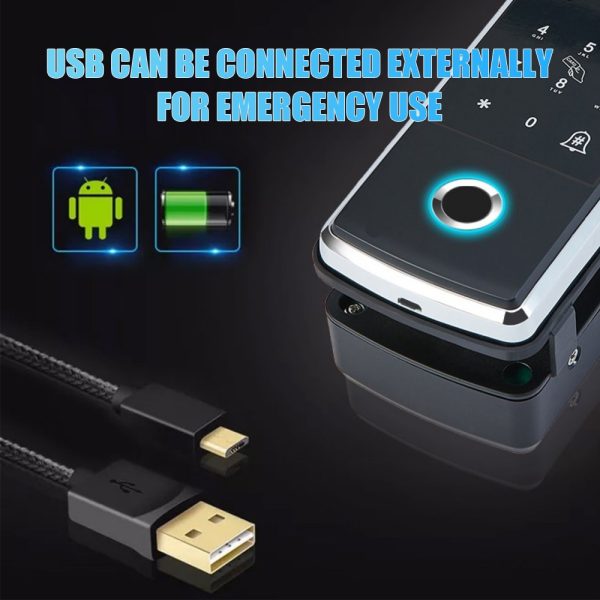 Smart Door Lock For Glass Door Fingerprint Lock Password APP Card for Frameless - Image 3