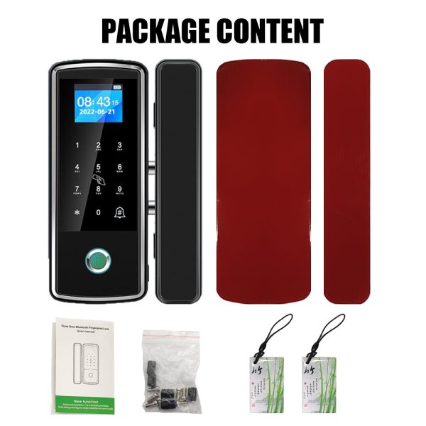 Smart Door Lock For Glass Door Fingerprint Lock Password APP Card for Frameless - Image 7