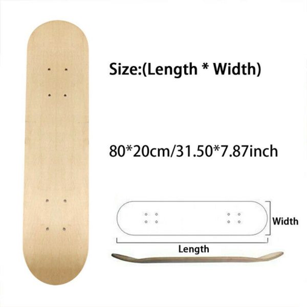 7 Layers Skateboard Deck Wood Maple Double Concave Blank Skate Board DIY - Image 5