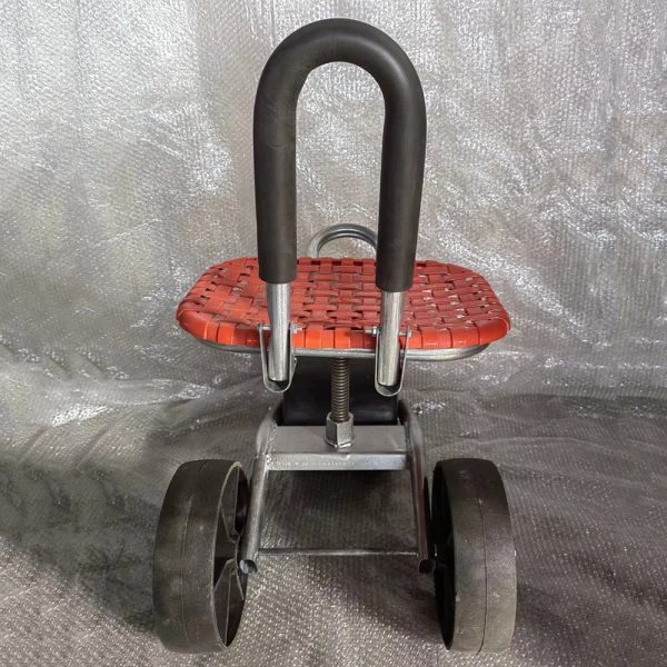 Folding Gardening Stool Seat W/ 3 Wheels Height Adjustable Portable Kneeling Pad - Image 3