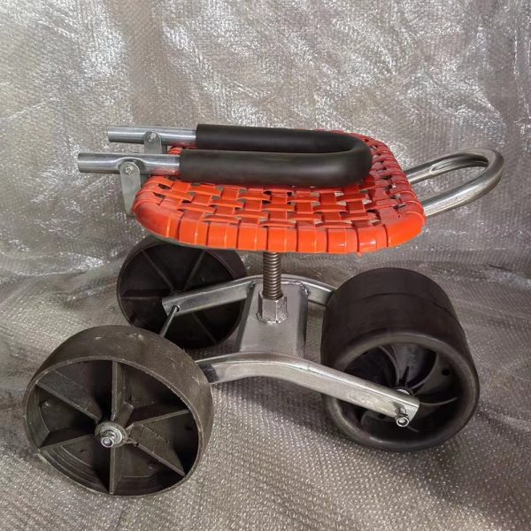 Folding Gardening Stool Seat W/ 3 Wheels Height Adjustable Portable Kneeling Pad - Image 6