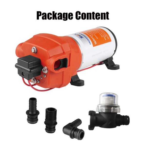 12V Marine Grade RV Water High Pressure Pump Caravan Boat w/ Flow Filter SEAFLO - Image 10