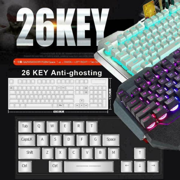 104 Keys Wireless Gaming Keyboard Mouse Set+Mouse Pad, RGB LED Backlit PC/Laptop Black-RGB - Image 7