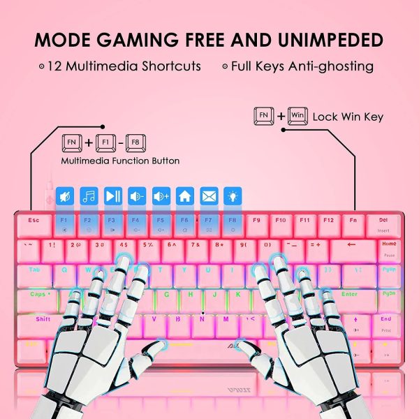 AK33 82 keys Compact Gaming Mechanical Keyboard with Anti-ghosting Keys for Game - Image 3