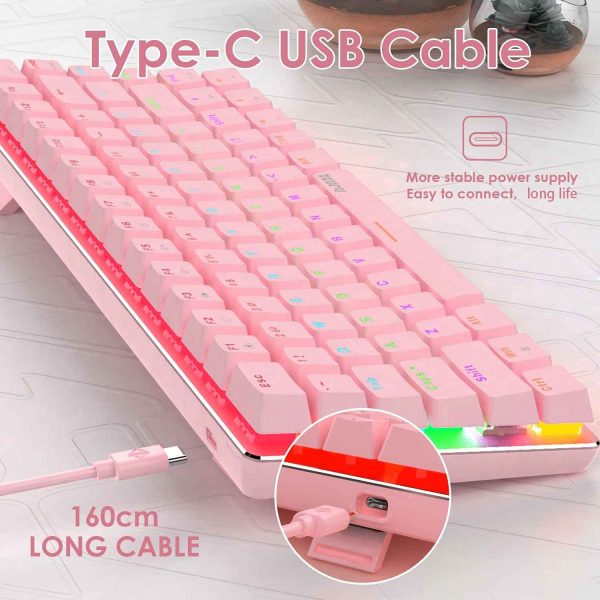 AK33 82 keys Compact Gaming Mechanical Keyboard with Anti-ghosting Keys for Game - Image 5