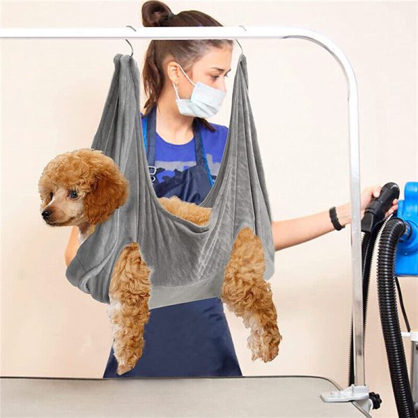 Gray Pet Dog Cat Grooming Bag Hammock Helper Restraint Bags for Bathing Trimming Nail L - Image 4