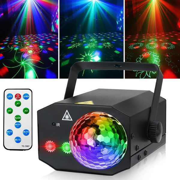 Dance Party Disco Ball Dj Disco Rave Stage Strobe Laser Lights Remote Control - Image 2