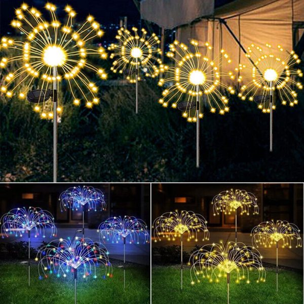Warm White Fireworks 180 LED Fairy String Lights Starburst Solar Xmas Garden Night Lamp Hot NEW - Image 7