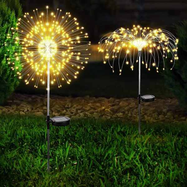 Warm White Fireworks 200 LEDS Fairy String Lights Starburst Solar Xmas Garden Night Lamp Hot NEW - Image 6