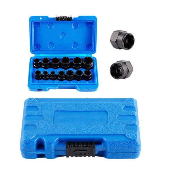 13-Piece Impact Bolt & Nut Remover Set Nut Extractor Socket Bolt Remover Tool - Image 2