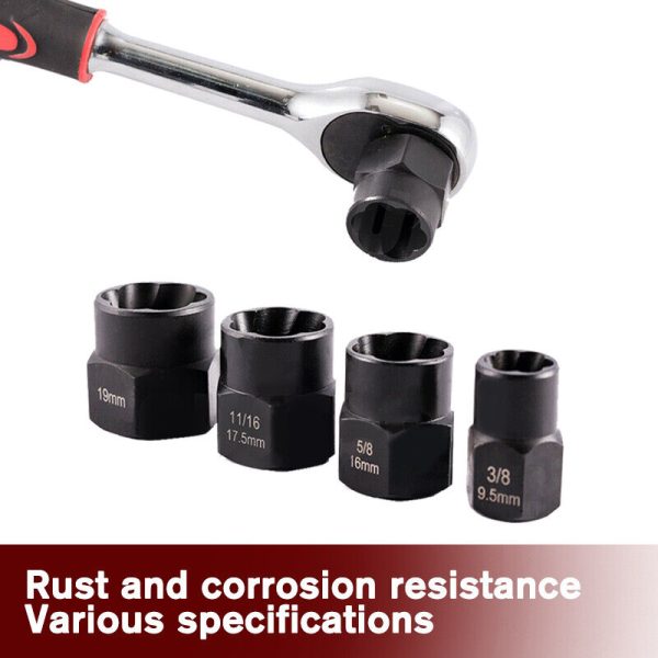 13-Piece Impact Bolt & Nut Remover Set Nut Extractor Socket Bolt Remover Tool - Image 3