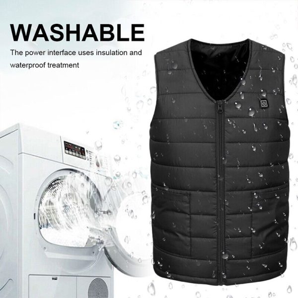 XL Electric Vest Heated Jacket USB Thermal Warm Heat Pad Winter Body Warmer Unisex - Image 2
