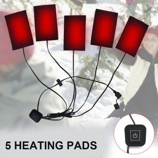 XL Electric Vest Heated Jacket USB Thermal Warm Heat Pad Winter Body Warmer Unisex - Image 7
