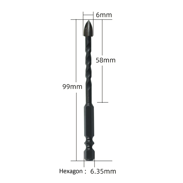 4PCS Drill Set Hex Tile Drill Bit Glass Ceramic Bric Hex Shank Cross Spear Head - Image 8