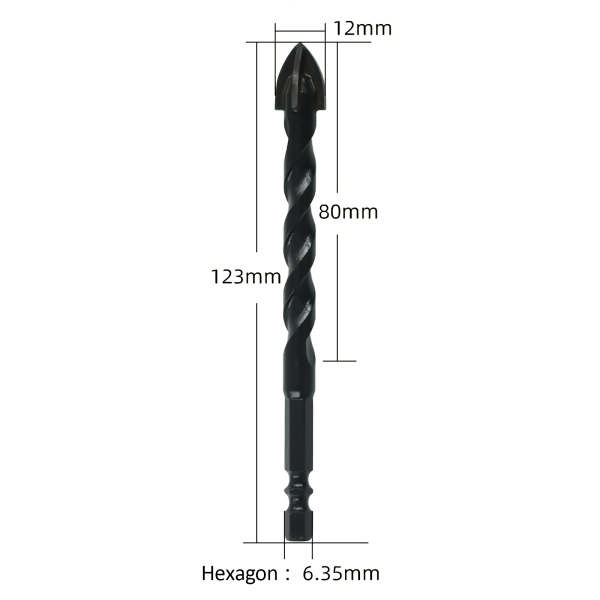 4PCS Drill Set Hex Tile Drill Bit Glass Ceramic Bric Hex Shank Cross Spear Head - Image 9