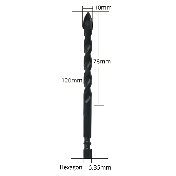 4PCS Drill Set Hex Tile Drill Bit Glass Ceramic Bric Hex Shank Cross Spear Head - Image 10