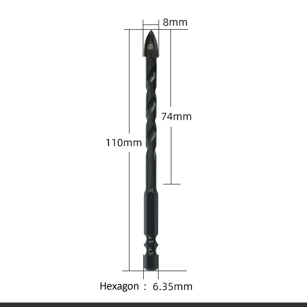 4PCS Drill Set Hex Tile Drill Bit Glass Ceramic Bric Hex Shank Cross Spear Head - Image 11