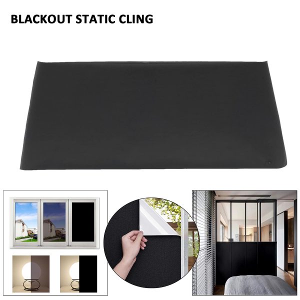 Blackout Static Cling Window Glass Film Privacy Protection To Block Sun Decor 90CMx500CM - Image 6