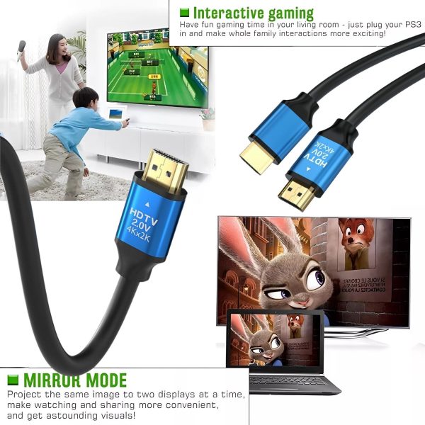 4K Premium HDMI Cable V2.0 Ultra HD 3D High Speed Ethernet 2 m - Image 4