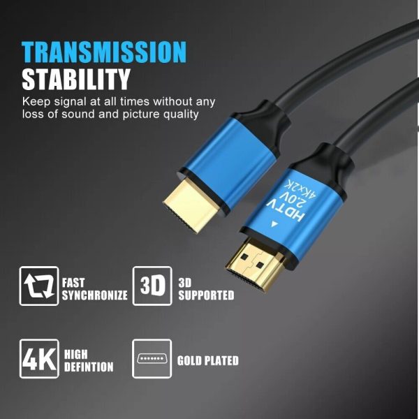 4K Premium HDMI Cable V2.0 Ultra HD 3D High Speed Ethernet 1.5m - Image 4