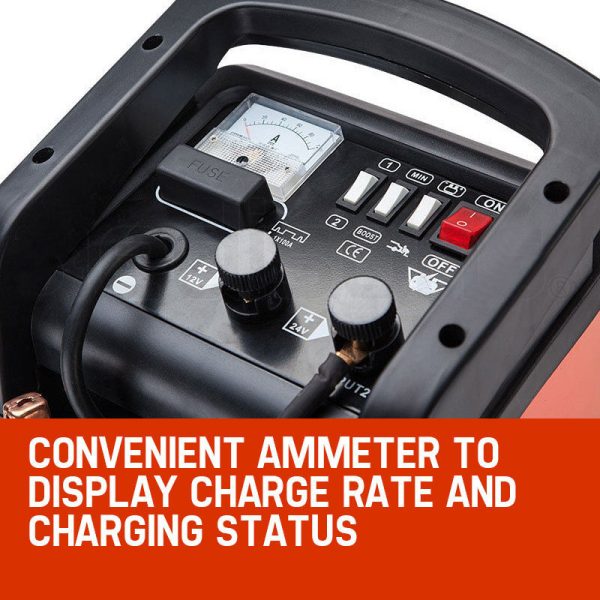 ROSSI 280 Amp Car Battery Charger, 12v/24v Jump Starter, for ATV Boat Truck Tractor, 15A Plug - Image 5