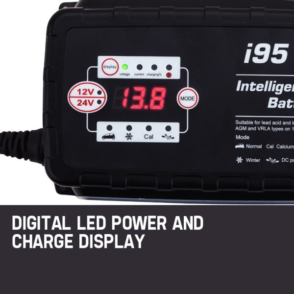 X-CELL 9-Stage Smart Battery Charger 12V/24V 25A Automatic Maintainer Car Bike - Image 10