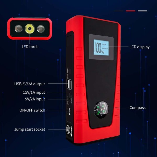 E-POWER 25000mAh Jump Starter Portable 12V Battery Pack Powerbank Charger Booster LED Torch - Image 3