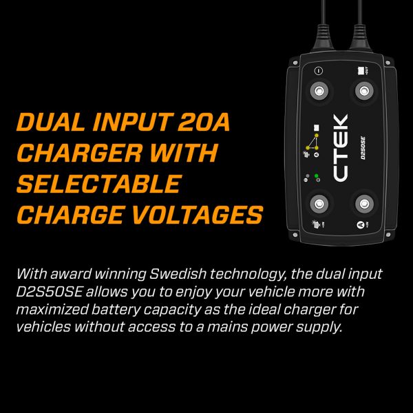 CTEK D250SE Dual Input DC-DC 20A Smart Battery Charger, Power Bank - Image 2