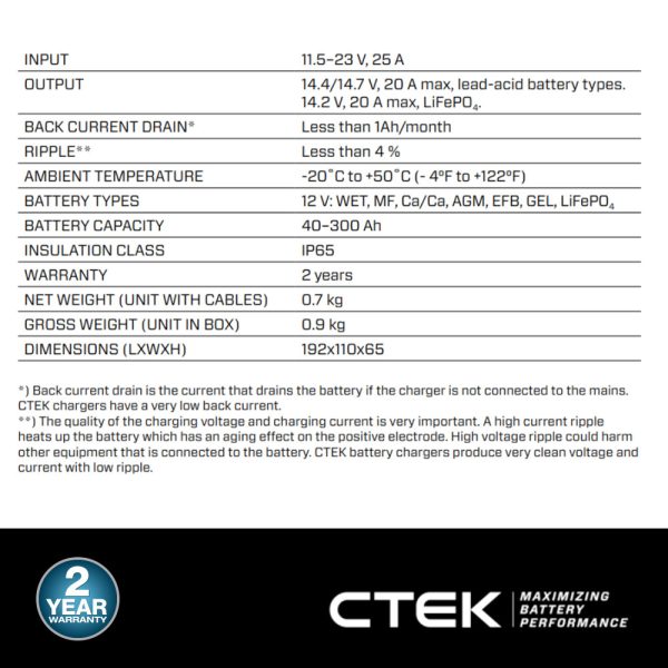 CTEK CS FREE Portable Battery Charger and Maintainer for Lead Acid and Lithium with Power Bank - Image 6