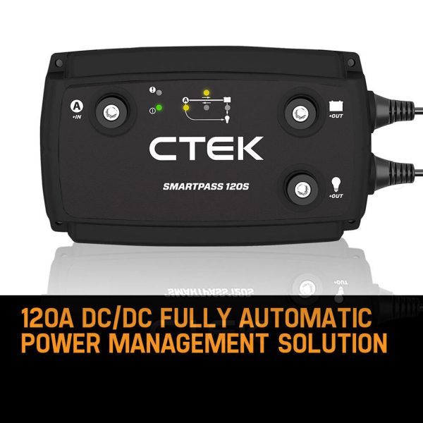 CTEK SMARTPASS 120S Power Management System 120A, with Battery Starter Function, for Starter and Service Batteries, Smart Alternator Compatible - Image 3