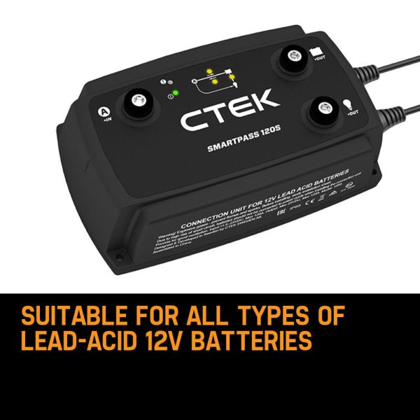 CTEK SMARTPASS 120S Power Management System 120A, with Battery Starter Function, for Starter and Service Batteries, Smart Alternator Compatible - Image 4