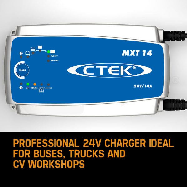 CTEK MXT14 24V 14A Smart Battery Charger 14Amp Bus Truck CV 8 Stage Workshop - Image 2
