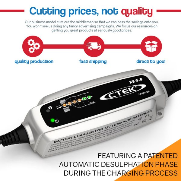 CTEK XS 0.8 Smart Battery Charger Automatic Trickle 12V ATV Motorbike Mobility - Image 4