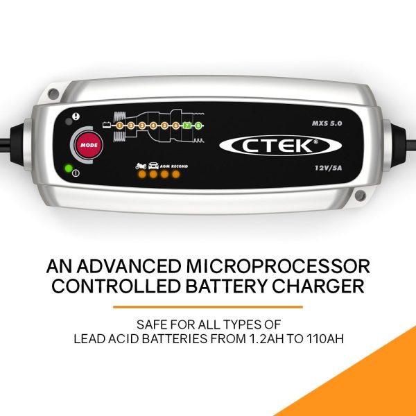 CTEK MXS 5.0 12V 5 Amp Smart Battery Charger and Cooler Bag Combo - Image 2