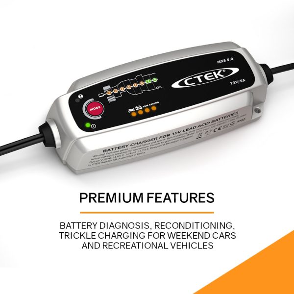 CTEK MXS 5.0 12V 5 Amp Smart Battery Charger and Cooler Bag Combo - Image 4