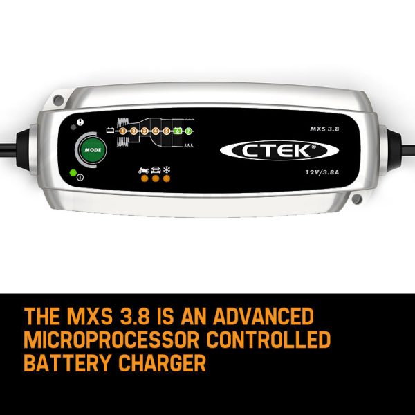 CTEK MXS 3.8 12V 3.8 Amp Smart Battery Charger Car Motorcycle Caravan Camper AGM - Image 2
